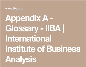 IIBA Business Analysis Glossary