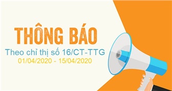 [BAC] - Thông báo nghỉ theo chỉ thị  số 16/CT-TTg 01/04/2020 - 15/04/2020